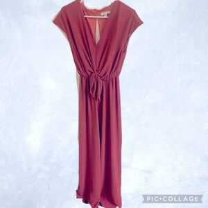 PRICE DROP- Mauve She + Sky Full Length wide Leg Jumpsuit